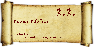 Kozma Kósa névjegykártya